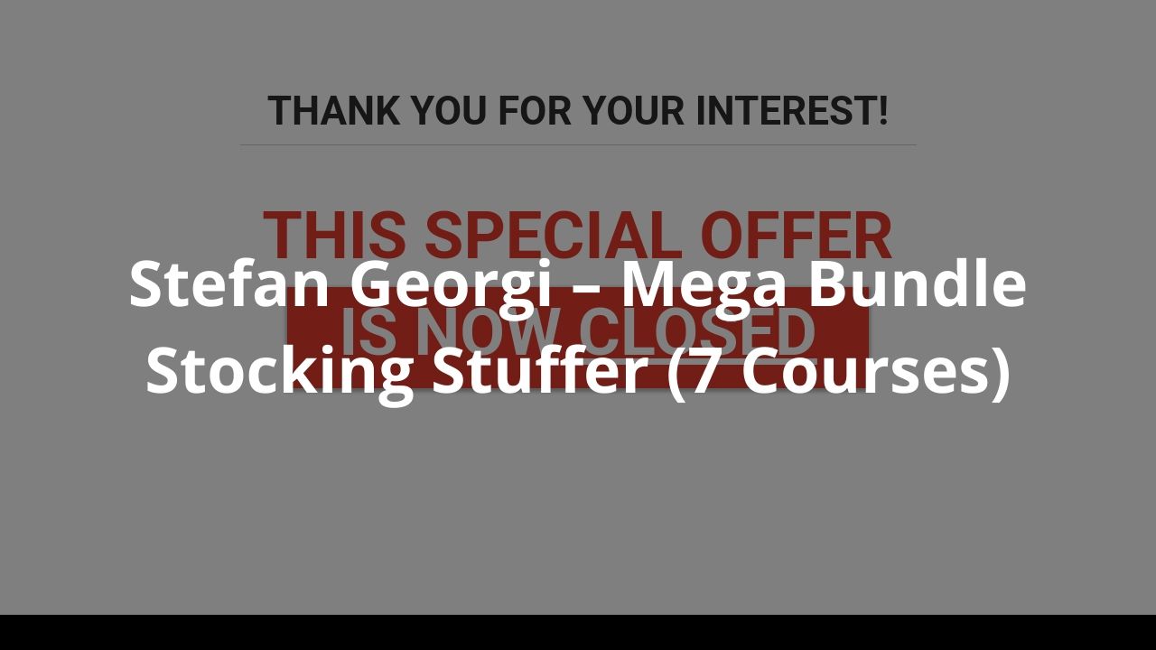 Stefan Georgi – Mega Bundle Stocking Stuffer (7 Courses)